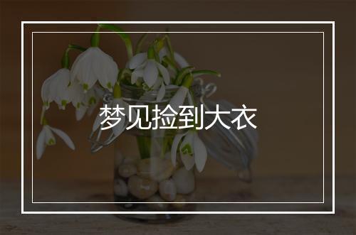 梦见捡到大衣