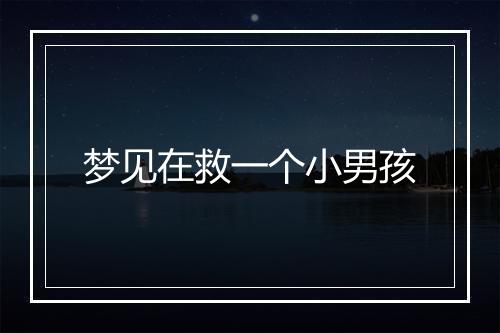 梦见在救一个小男孩