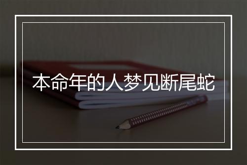 本命年的人梦见断尾蛇