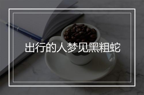 出行的人梦见黑粗蛇