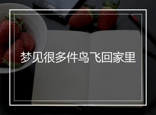 梦见很多件鸟飞回家里