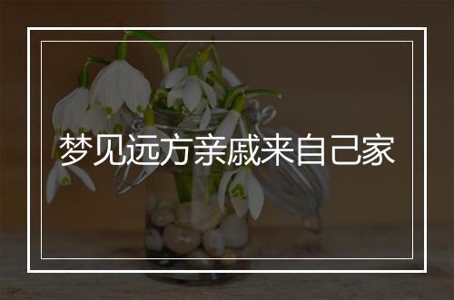 梦见远方亲戚来自己家