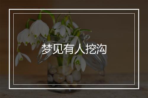 梦见有人挖沟