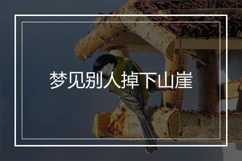 梦见别人掉下山崖