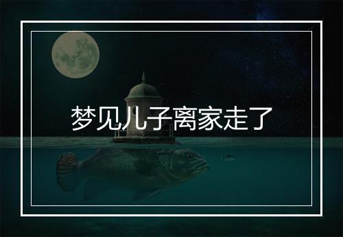 梦见儿子离家走了