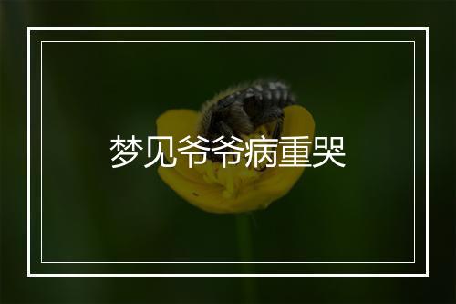 梦见爷爷病重哭