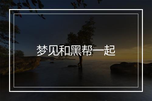 梦见和黑帮一起