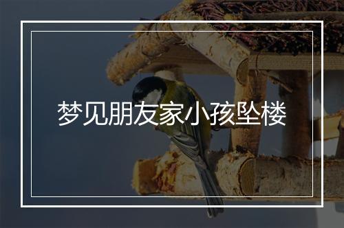 梦见朋友家小孩坠楼