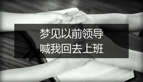 梦见以前领导喊我回去上班