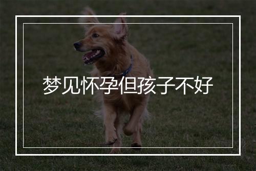 梦见怀孕但孩子不好