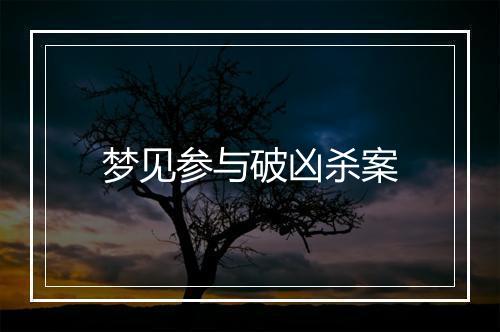 梦见参与破凶杀案