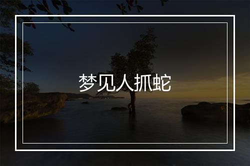 梦见人抓蛇