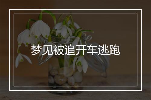 梦见被追开车逃跑