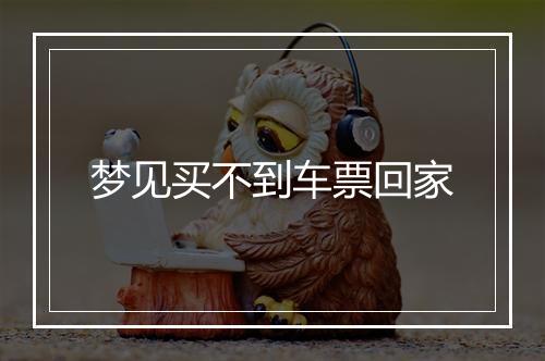 梦见买不到车票回家