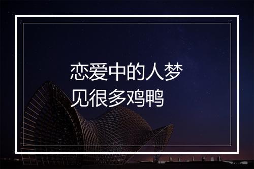 恋爱中的人梦见很多鸡鸭