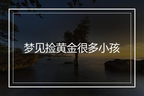 梦见捡黄金很多小孩