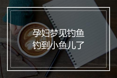 孕妇梦见钓鱼钓到小鱼儿了