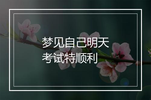 梦见自己明天考试特顺利