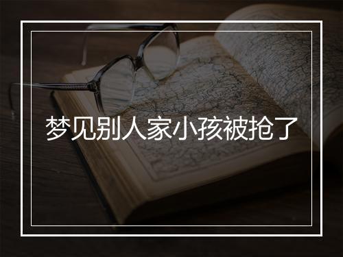 梦见别人家小孩被抢了