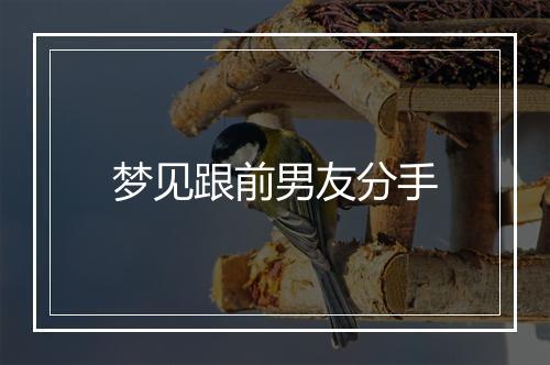 梦见跟前男友分手