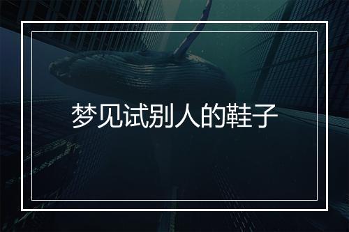 梦见试别人的鞋子