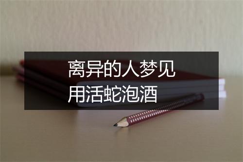 离异的人梦见用活蛇泡酒