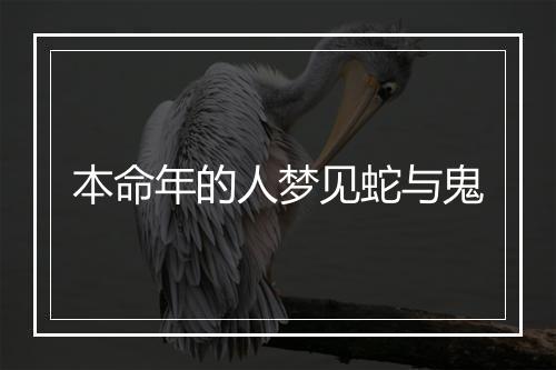 本命年的人梦见蛇与鬼