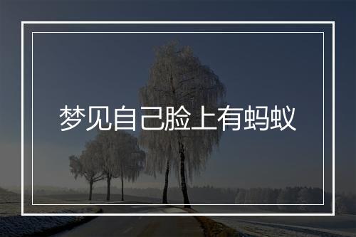 梦见自己脸上有蚂蚁