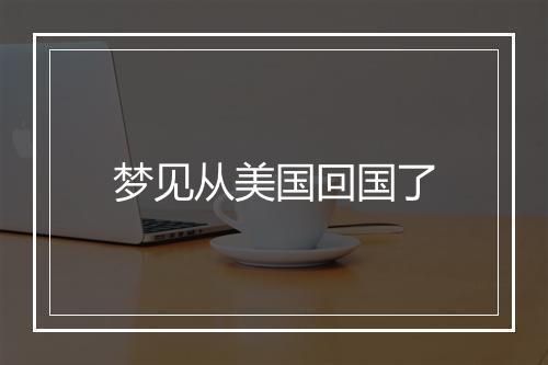 梦见从美国回国了