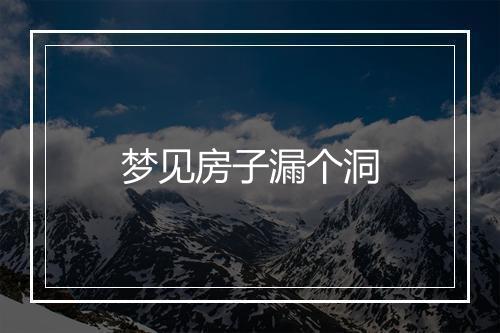 梦见房子漏个洞