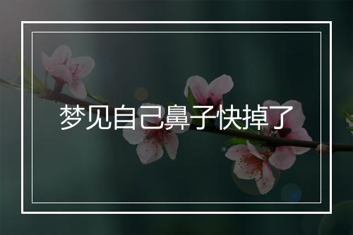 梦见自己鼻子快掉了