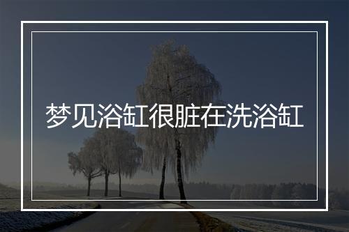 梦见浴缸很脏在洗浴缸