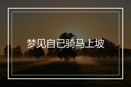 梦见自己骑马上坡