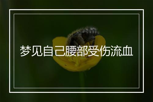 梦见自己腰部受伤流血