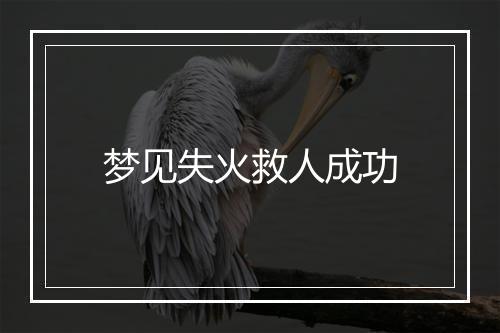 梦见失火救人成功