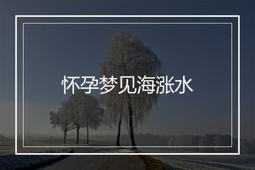 怀孕梦见海涨水