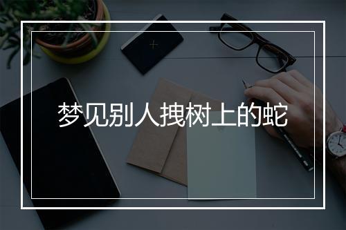 梦见别人拽树上的蛇