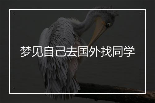 梦见自己去国外找同学