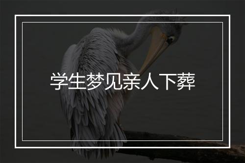 学生梦见亲人下葬