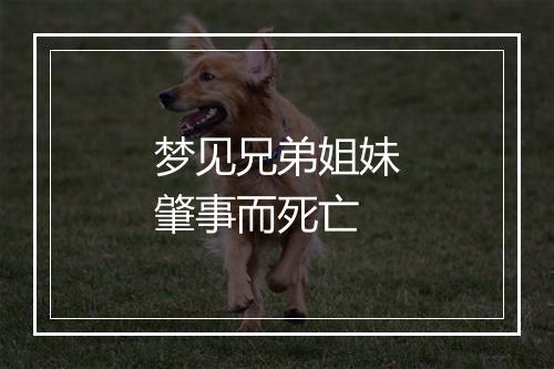 梦见兄弟姐妹肇事而死亡