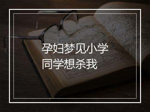 孕妇梦见小学同学想杀我