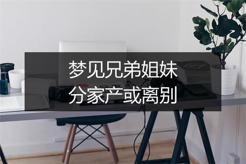 梦见兄弟姐妹分家产或离别