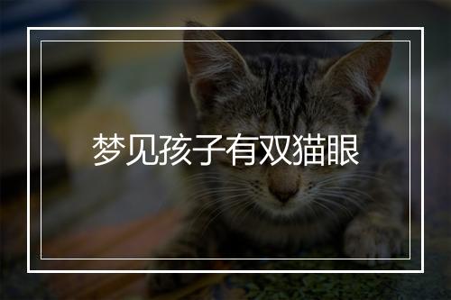 梦见孩子有双猫眼