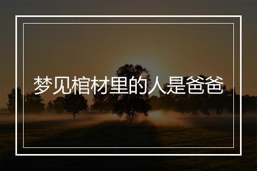 梦见棺材里的人是爸爸