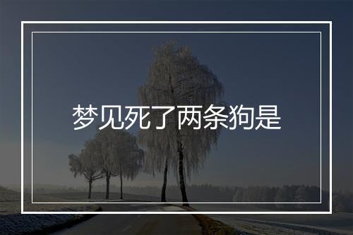 梦见死了两条狗是