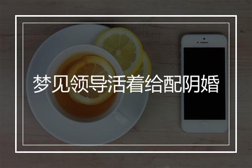 梦见领导活着给配阴婚