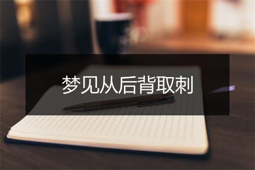 梦见从后背取刺