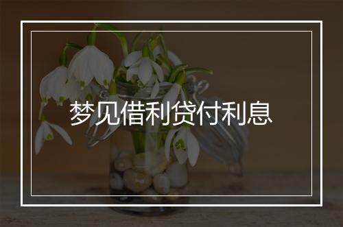 梦见借利贷付利息