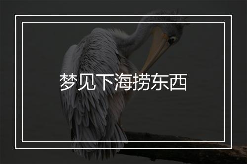 梦见下海捞东西