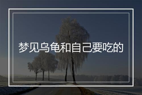 梦见乌龟和自己要吃的